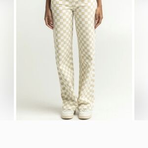RSQ Tan and White Striped Pants